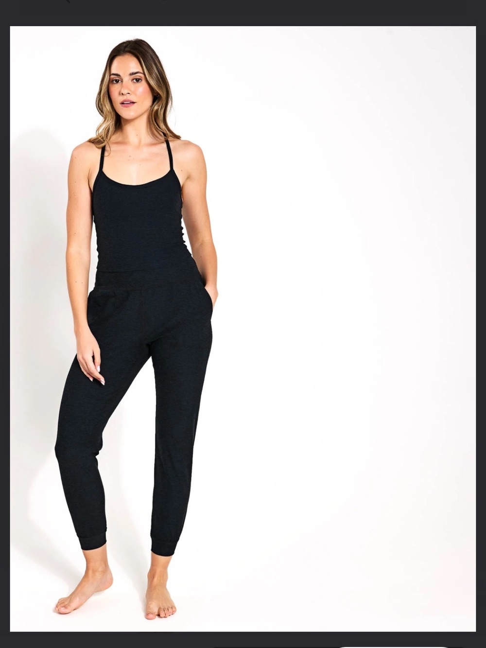 Beyond Yoga Spacedye Midi Jogger Darkest Night XS Buttery Soft Pockets Lounge